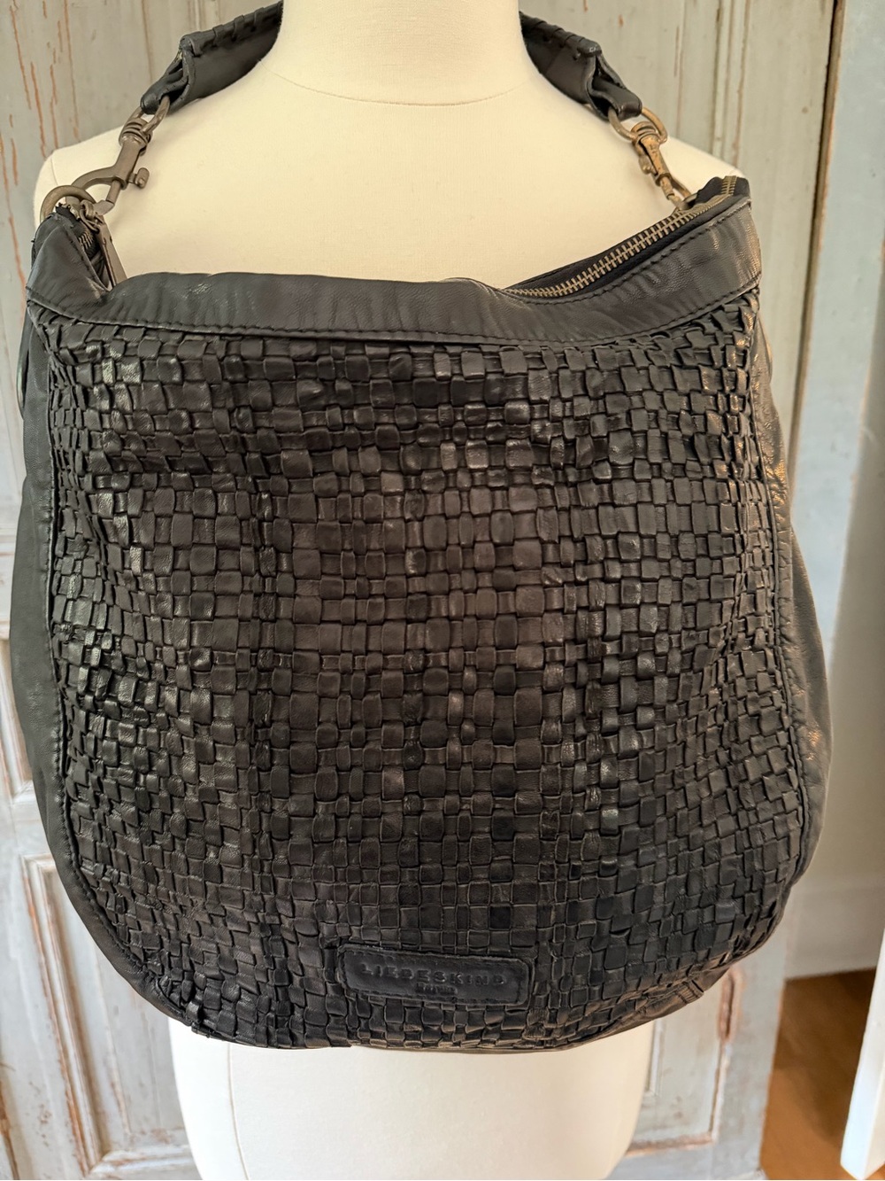 Liebeskind Woven Leather Hobo Bag - Black